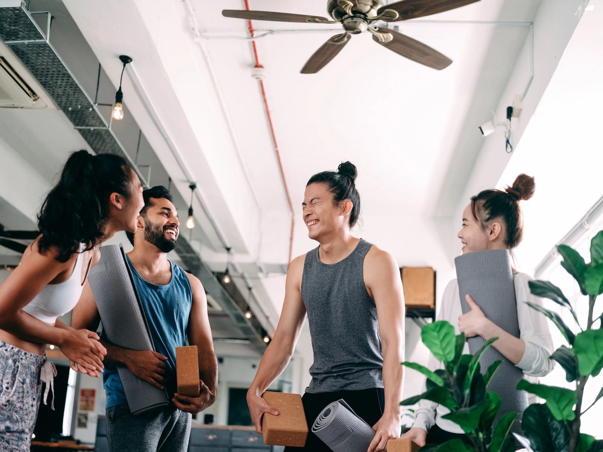 Wellbeing-focused group moment with Indian professionals